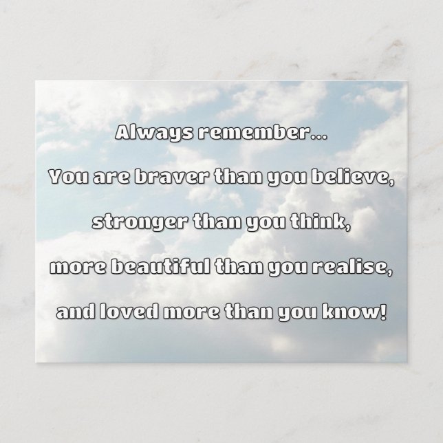 Empath Bravery Positive Encouragement Quote Postcard (Front)