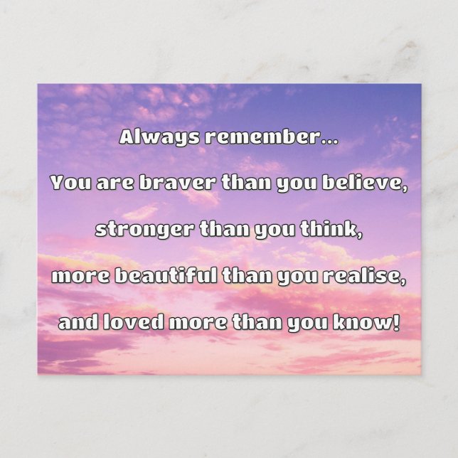 Empath Bravery Positive Encouragement Quote Postcard (Front)