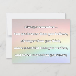 Empath Bravery Positive Encouragement Quote Postcard