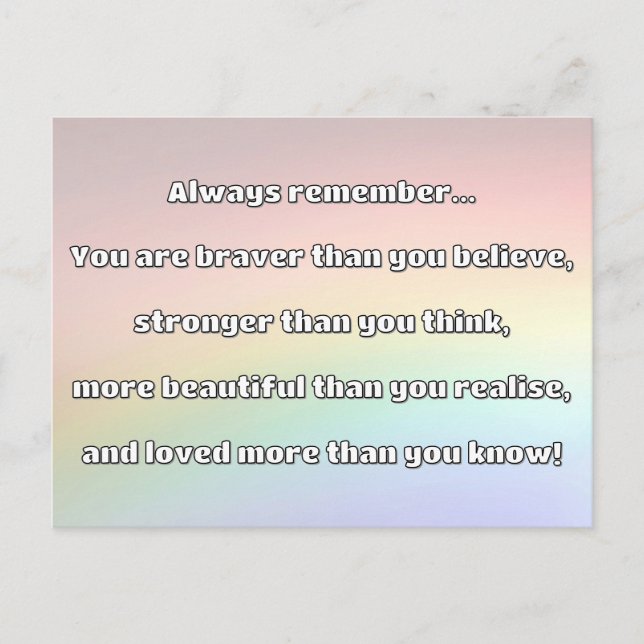 Empath Bravery Positive Encouragement Quote Postcard (Front)