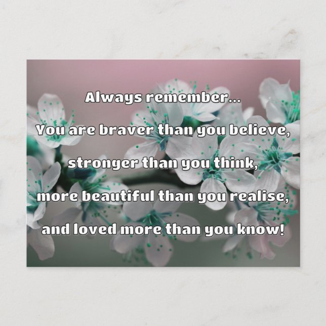 Empath Bravery Positive Encouragement Quote Postcard (Front)