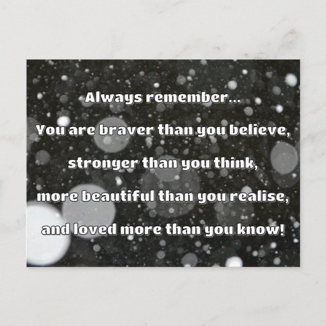 Empath Bravery Positive Encouragement Quote Postcard (Front)