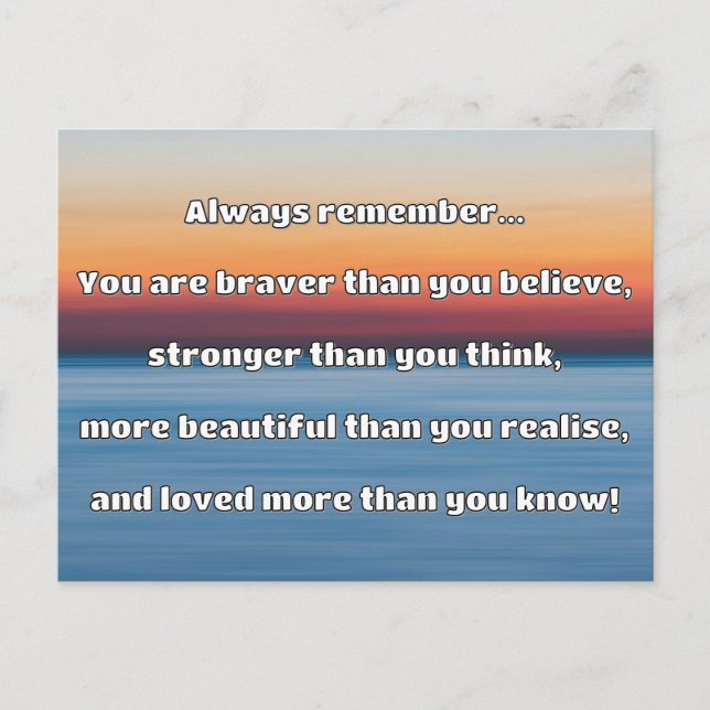 Empath Bravery Positive Encouragement Quote Postcard (Front)