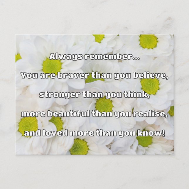 Empath Bravery Positive Encouragement Quote Postcard (Front)