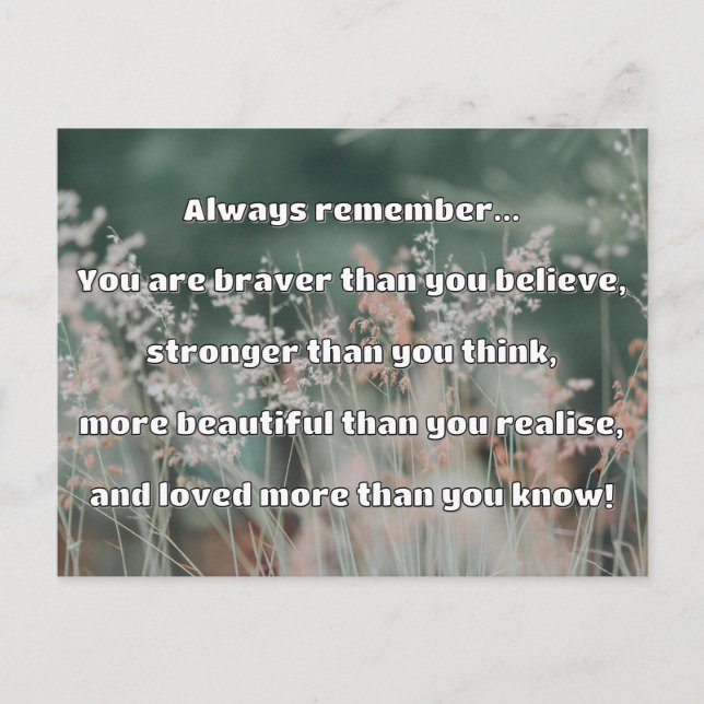 Empath Bravery Positive Encouragement Quote Postcard (Front)