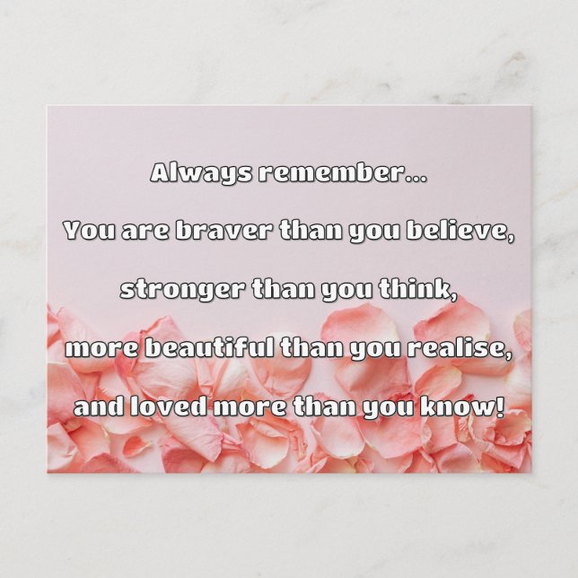 Empath Bravery Positive Encouragement Quote Postcard (Front)