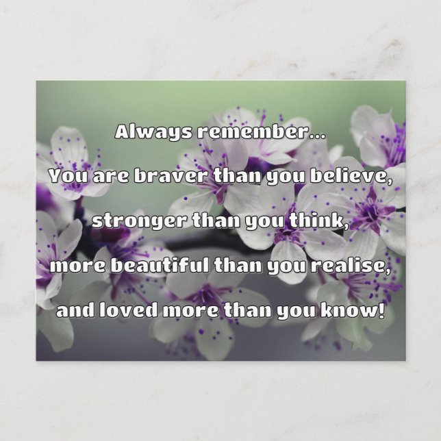 Empath Bravery Positive Encouragement Quote Postcard (Front)