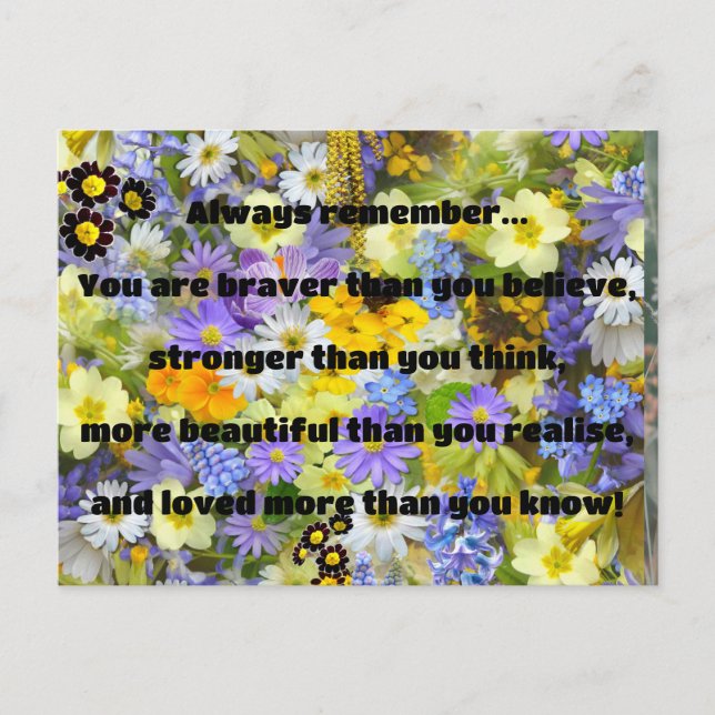Empath Bravery Positive Encouragement Quote Postcard (Front)