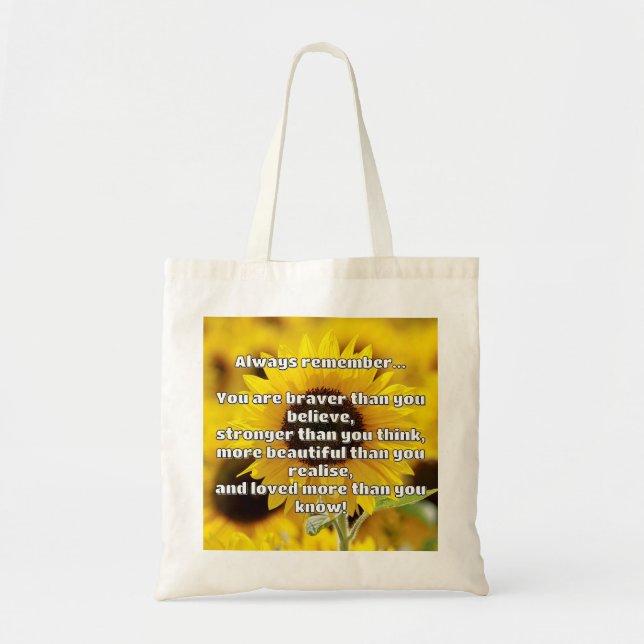 Empath Bravery Positive Encouragement Quote  Tote Bag (Front)