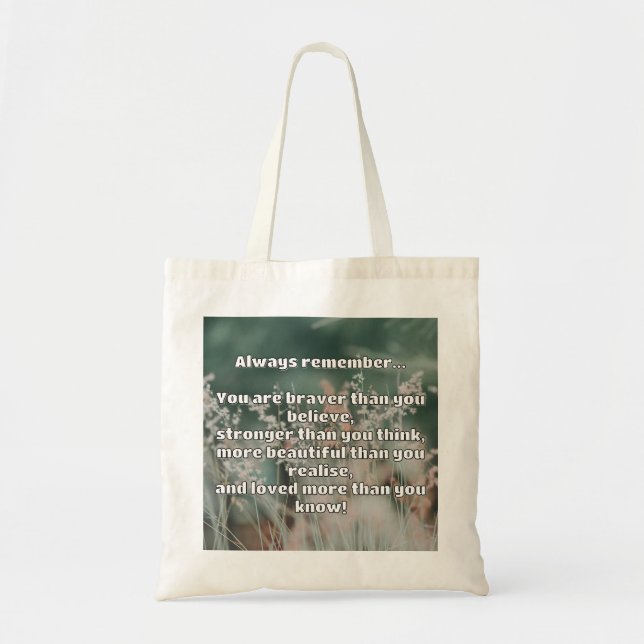 Empath Bravery Positive Encouragement Quote  Tote Bag (Front)