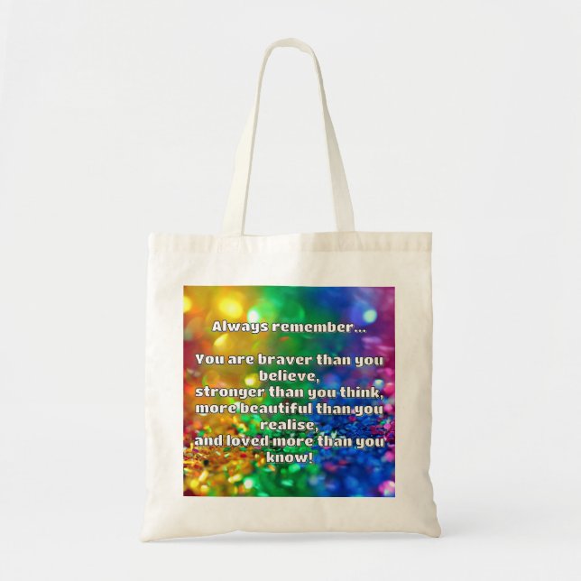 Empath Bravery Positive Encouragement Quote  Tote Bag (Front)