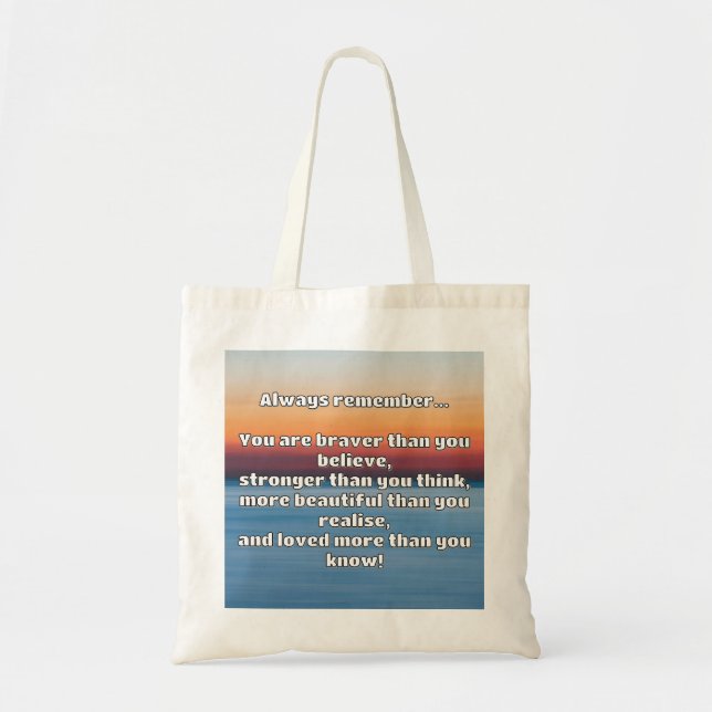 Empath Bravery Positive Encouragement Quote  Tote Bag (Front)