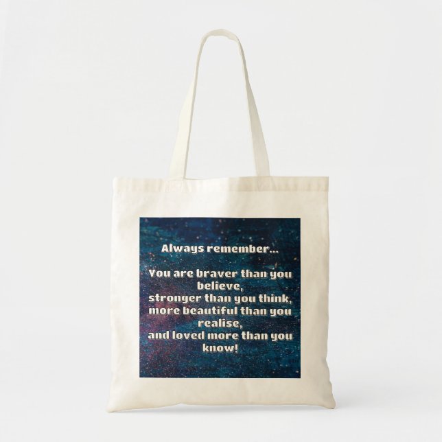 Empath Bravery Positive Encouragement Quote  Tote Bag (Front)
