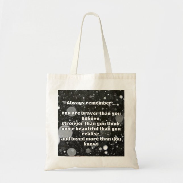 Empath Bravery Positive Encouragement Quote  Tote Bag (Front)