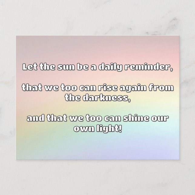 Empath Shine Positive Encouragement Quote  Postcard (Front)