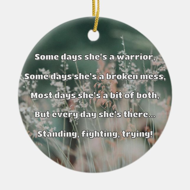 Empath Strength Positive Quote Encouragement  Ceramic Tree Decoration (Front)