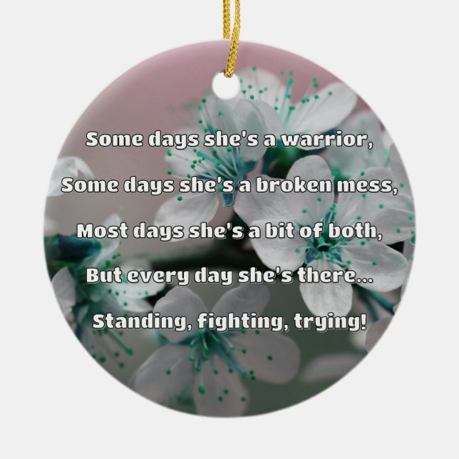 Empath Strength Positive Quote Encouragement  Ceramic Tree Decoration (Front)