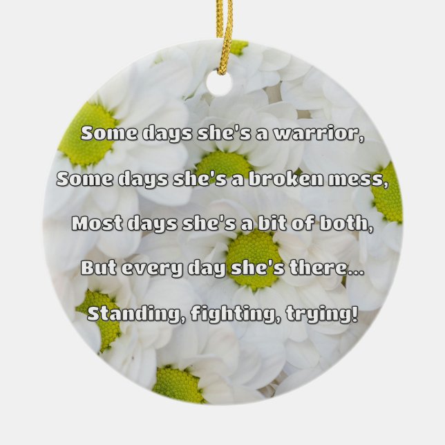 Empath Strength Positive Quote Encouragement  Ceramic Tree Decoration (Front)