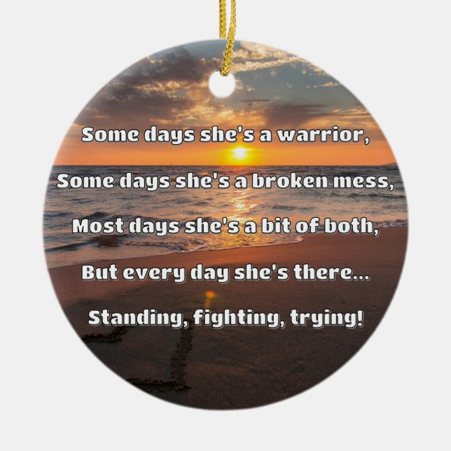 Empath Strength Positive Quote Encouragement  Ceramic Tree Decoration (Front)