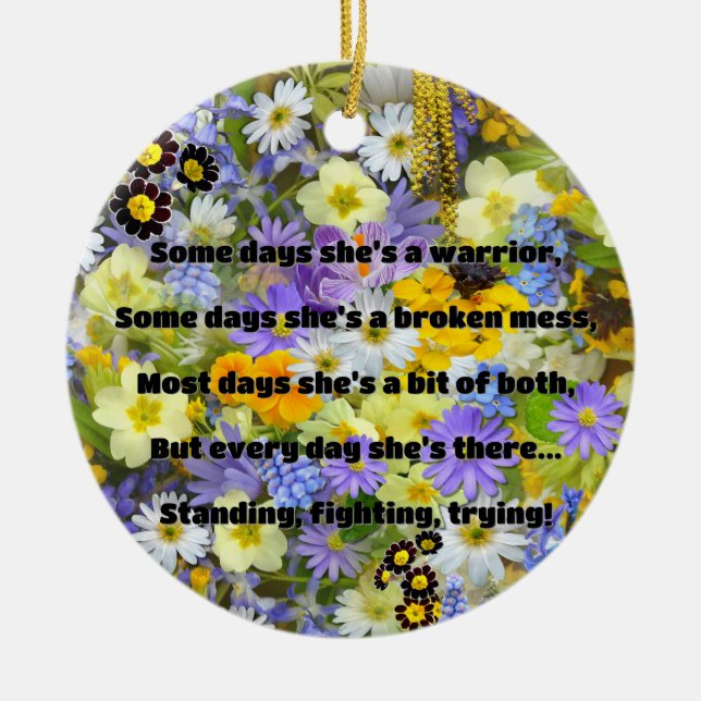 Empath Strength Positive Quote Encouragement  Ceramic Tree Decoration (Front)