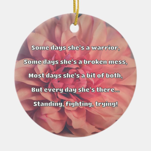 Empath Strength Positive Quote Encouragement  Ceramic Tree Decoration (Front)