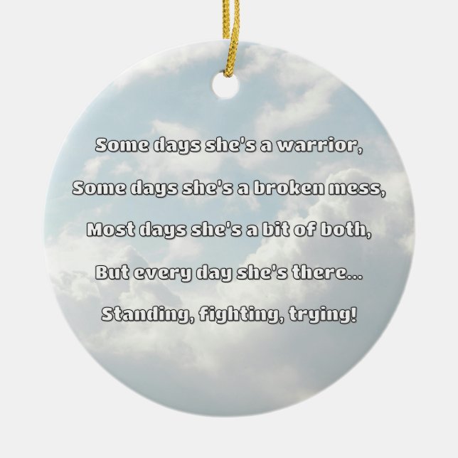 Empath Strength Positive Quote Encouragement  Ceramic Tree Decoration (Front)