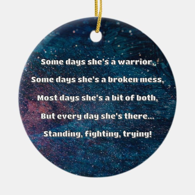 Empath Strength Positive Quote Encouragement  Ceramic Tree Decoration (Front)