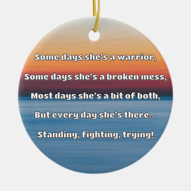 Empath Strength Positive Quote Encouragement  Ceramic Tree Decoration (Front)