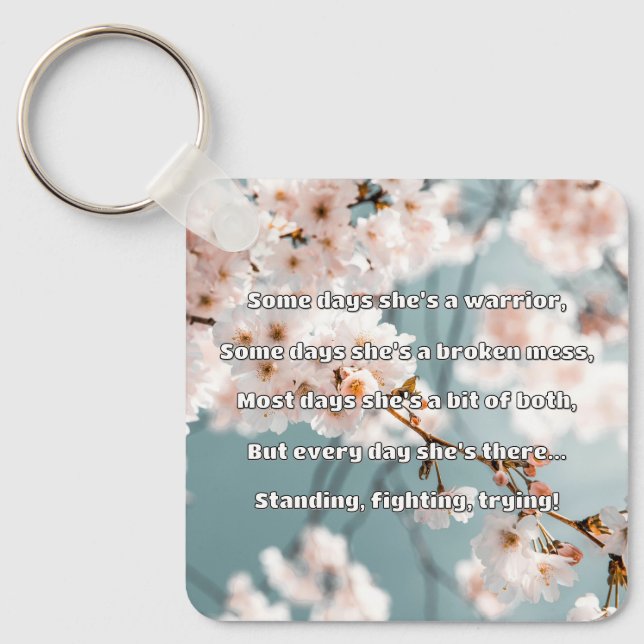 Empath Strength Positive Quote Encouragement  Key Ring (Front)