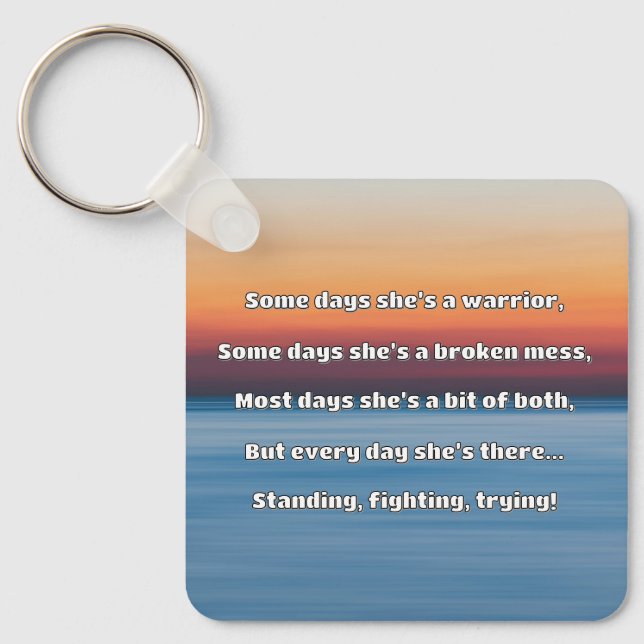 Empath Strength Positive Quote Encouragement  Key Ring (Front)