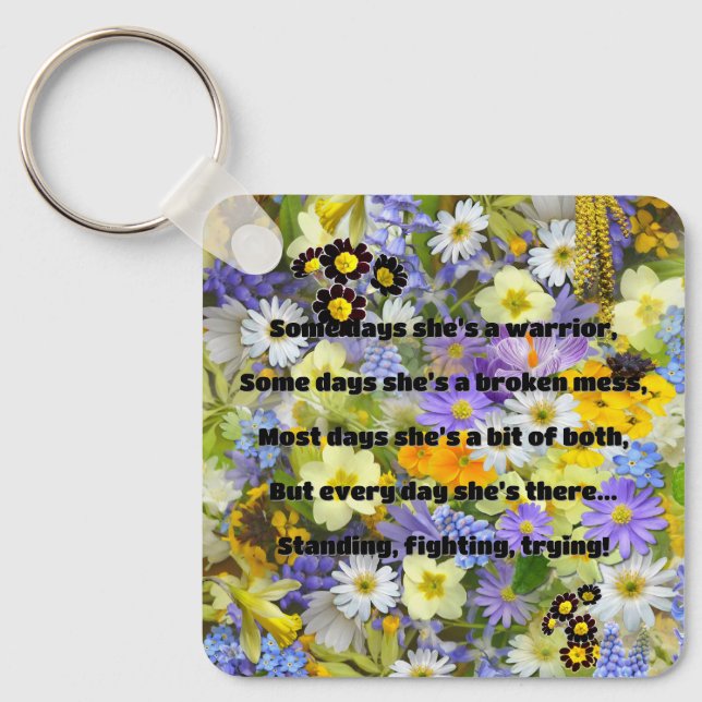 Empath Strength Positive Quote Encouragement  Key Ring (Front)