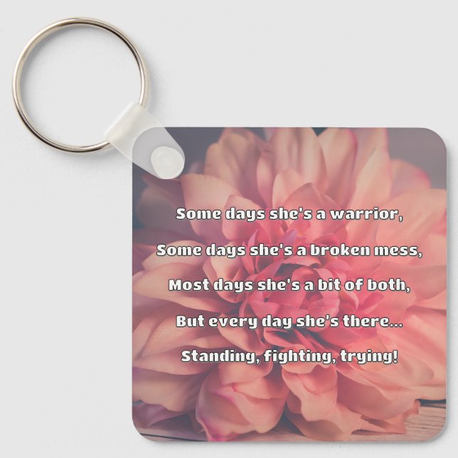 Empath Strength Positive Quote Encouragement  Key Ring (Front)