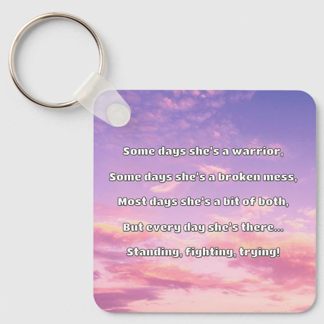 Empath Strength Positive Quote Encouragement  Key Ring (Front)