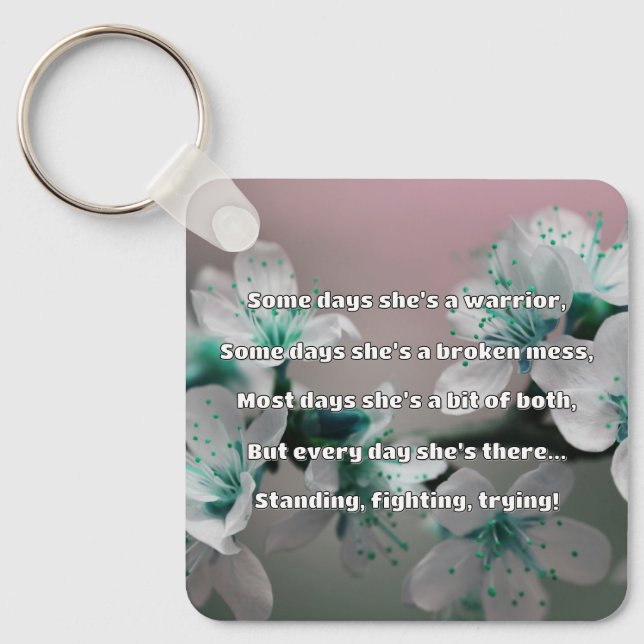 Empath Strength Positive Quote Encouragement  Key Ring (Front)