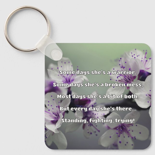 Empath Strength Positive Quote Encouragement  Key Ring (Front)