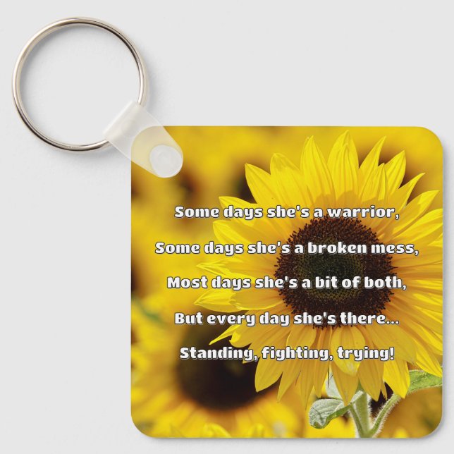 Empath Strength Positive Quote Encouragement  Key Ring (Front)