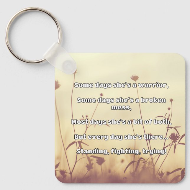 Empath Strength Positive Quote Encouragement  Key Ring (Front)
