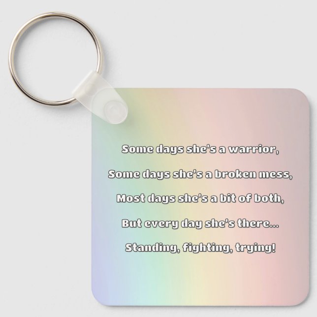 Empath Strength Positive Quote Encouragement  Key Ring (Front)