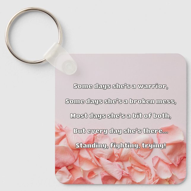 Empath Strength Positive Quote Encouragement  Key Ring (Front)