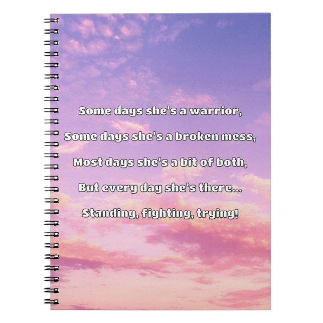 Empath Strength Positive Quote Encouragement  Notebook (Front)