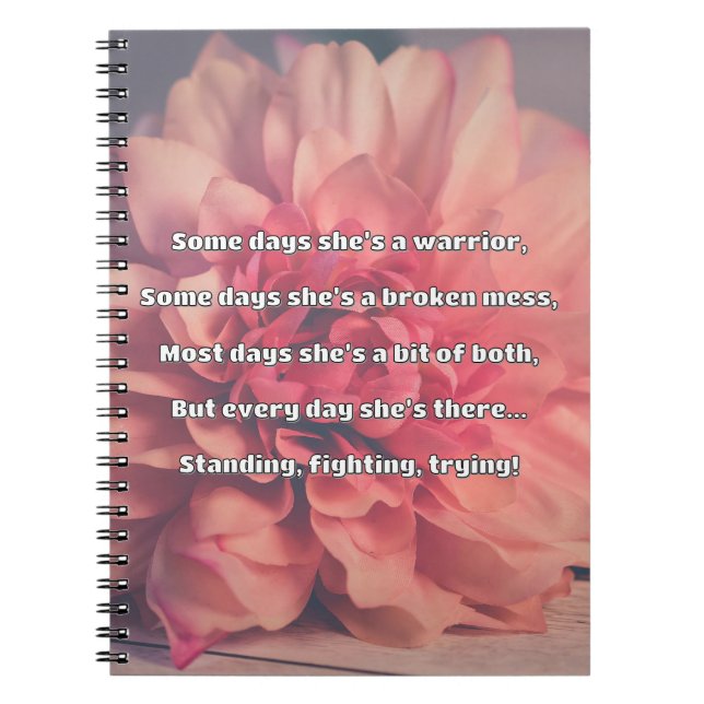 Empath Strength Positive Quote Encouragement  Notebook (Front)