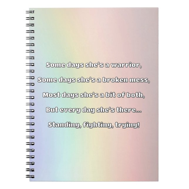 Empath Strength Positive Quote Encouragement  Notebook (Front)
