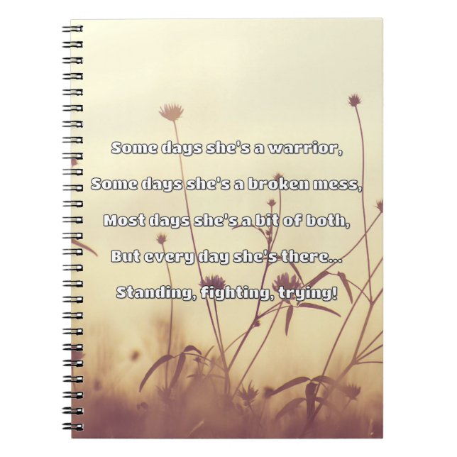 Empath Strength Positive Quote Encouragement  Notebook (Front)