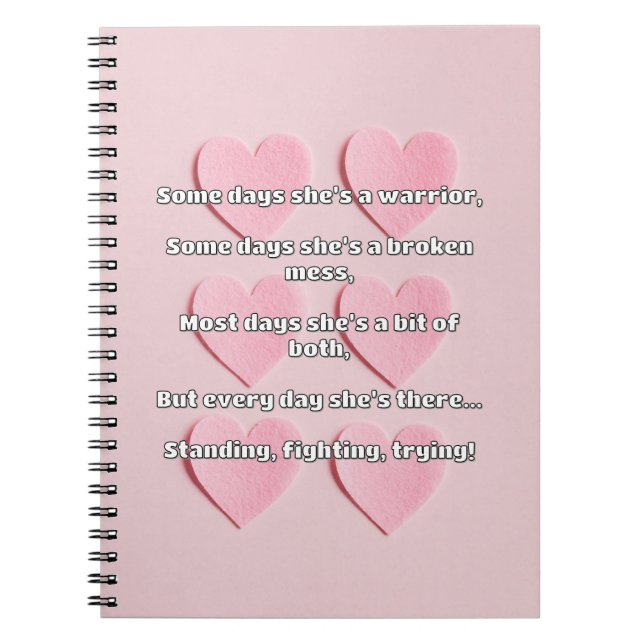 Empath Strength Positive Quote Encouragement  Notebook (Front)