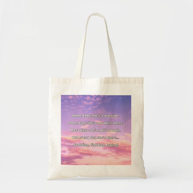Empath Strength Positive Quote Encouragement  Tote Bag (Front)