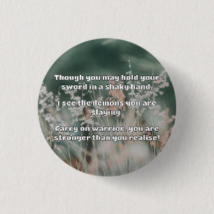 Empath Warrior Positive Encouragement Quote  3 Cm Round Badge