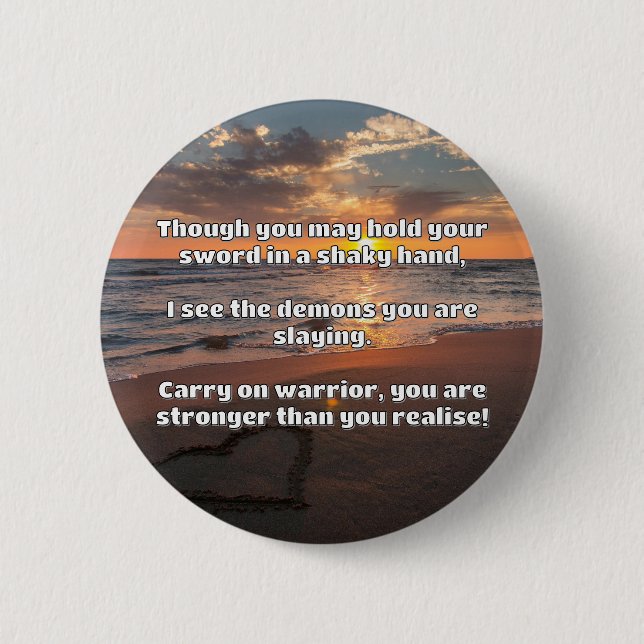 Empath Warrior Positive Quote Encouragement  6 Cm Round Badge (Front)