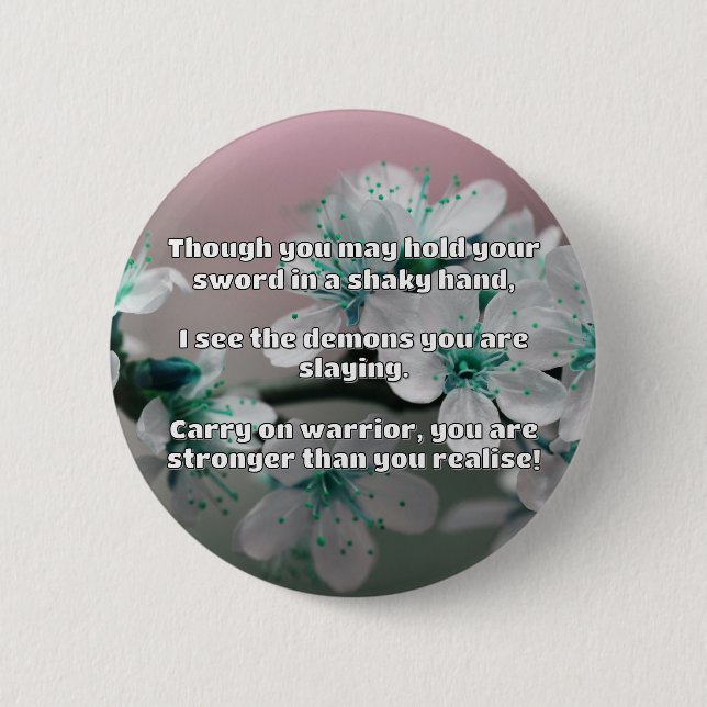 Empath Warrior Positive Quote Encouragement  6 Cm Round Badge (Front)