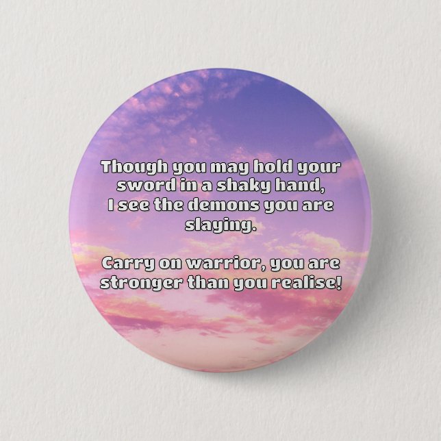 Empath Warrior Positive Quote Encouragement  6 Cm Round Badge (Front)
