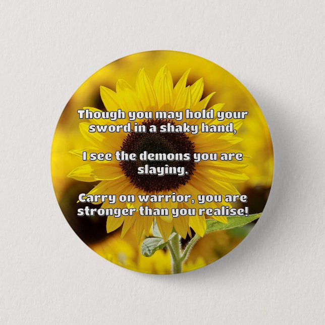 Empath Warrior Positive Quote Encouragement  6 Cm Round Badge (Front)